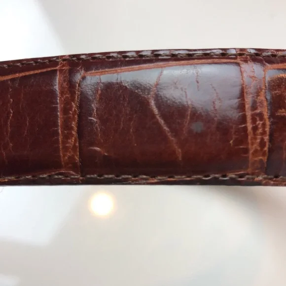 Brighton Men’s Croc Embossed Calfskin on Glove Leather Belt - Picture 10 of 13